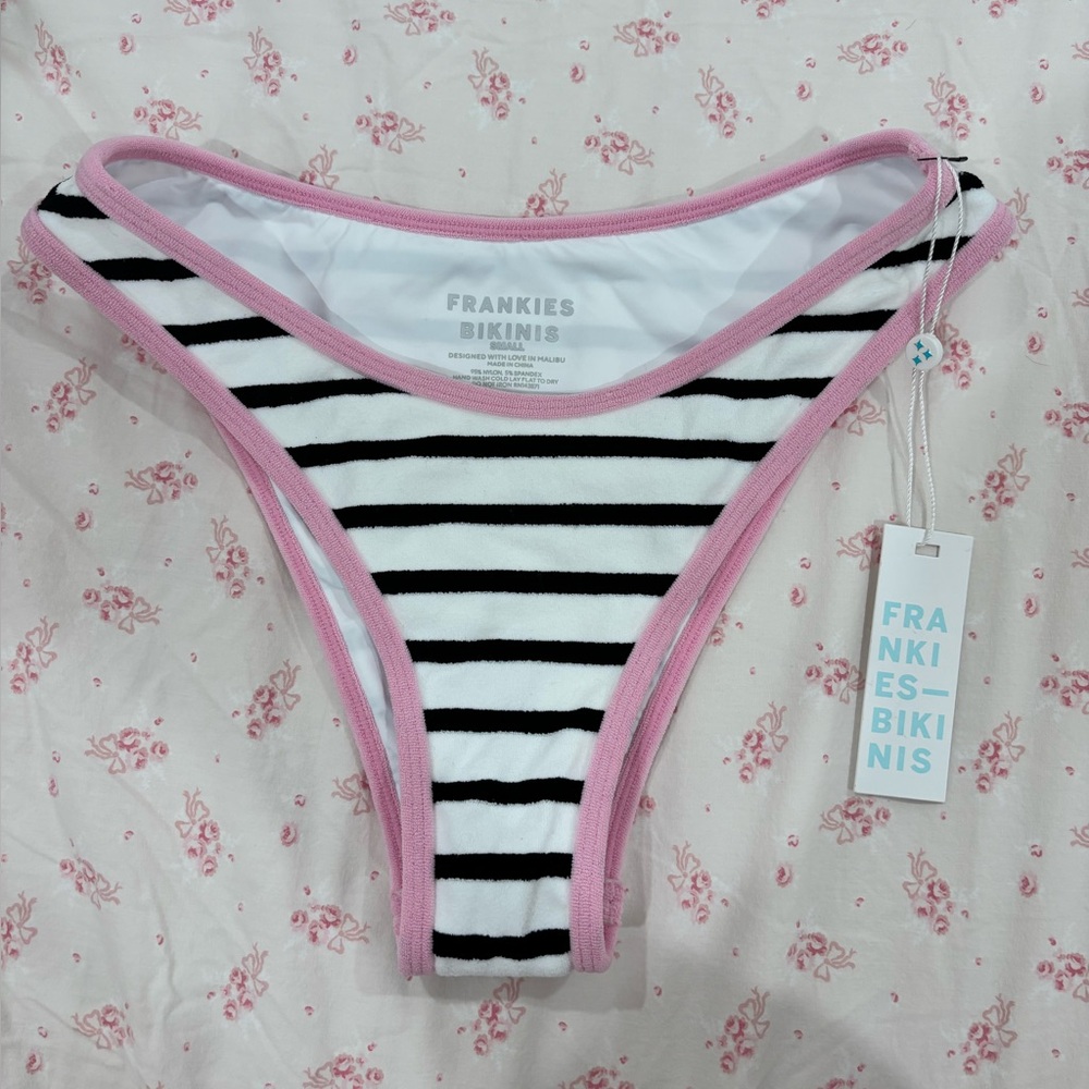 Frankie's bikinis vintage stripe dove bikini bottom